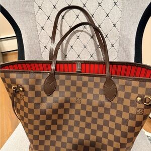 Louis Vuitton Brown Neverfull tote